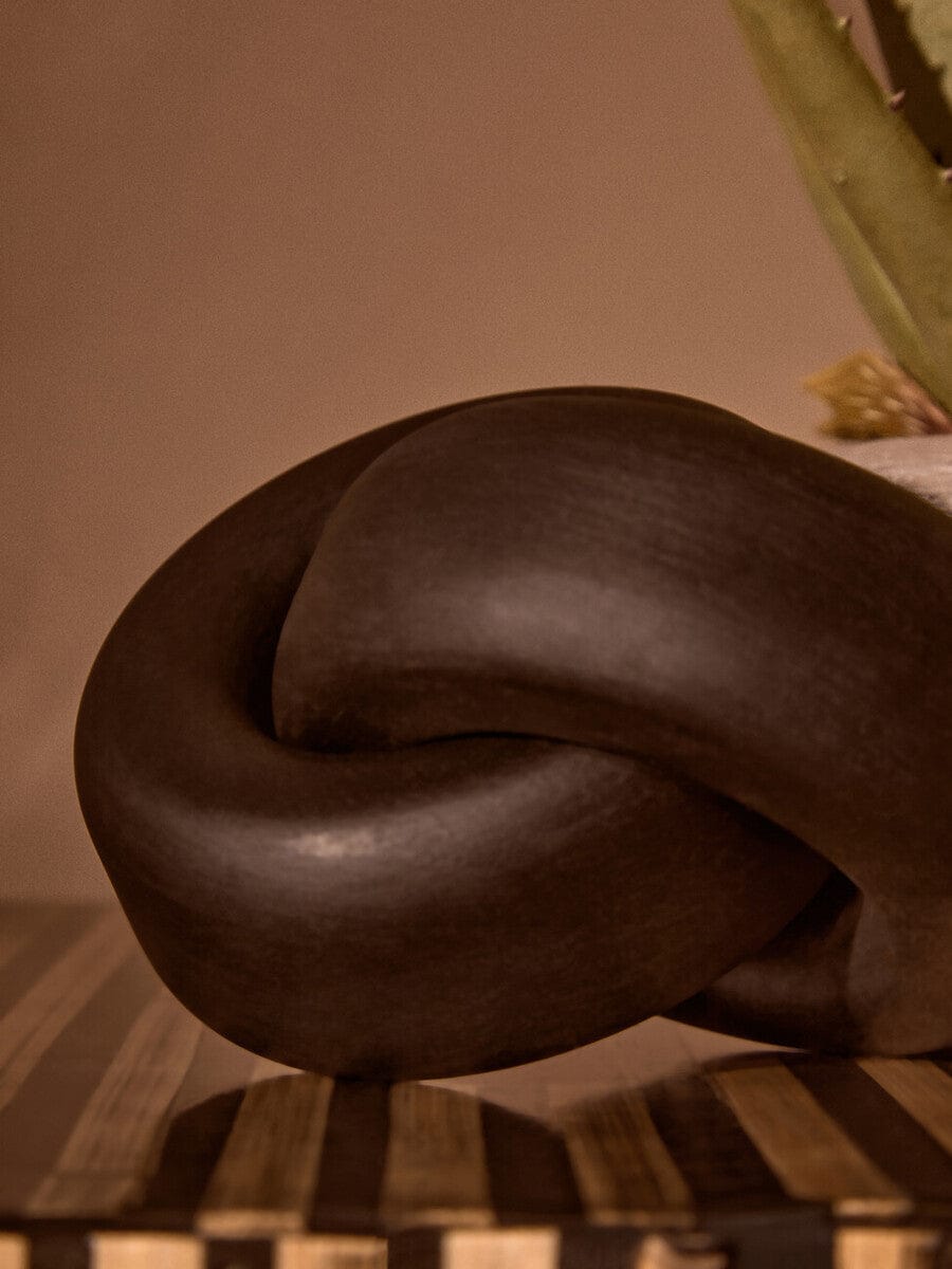 Hamilton Interiors Accessories Cato Black Wood Large Knot Decor House of Isabella UK