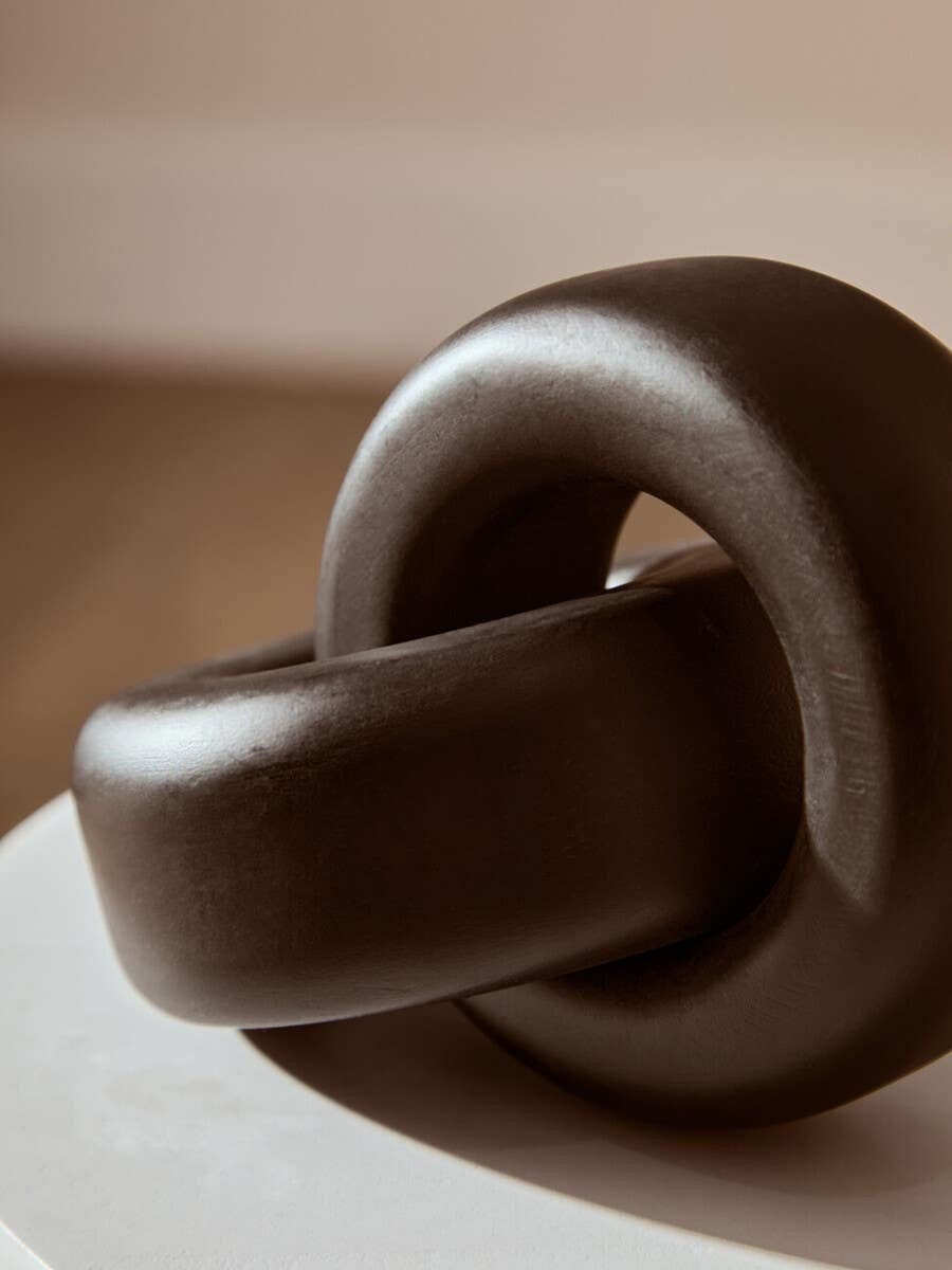 Hamilton Interiors Accessories Cato Black Wood Small Knot Decor House of Isabella UK