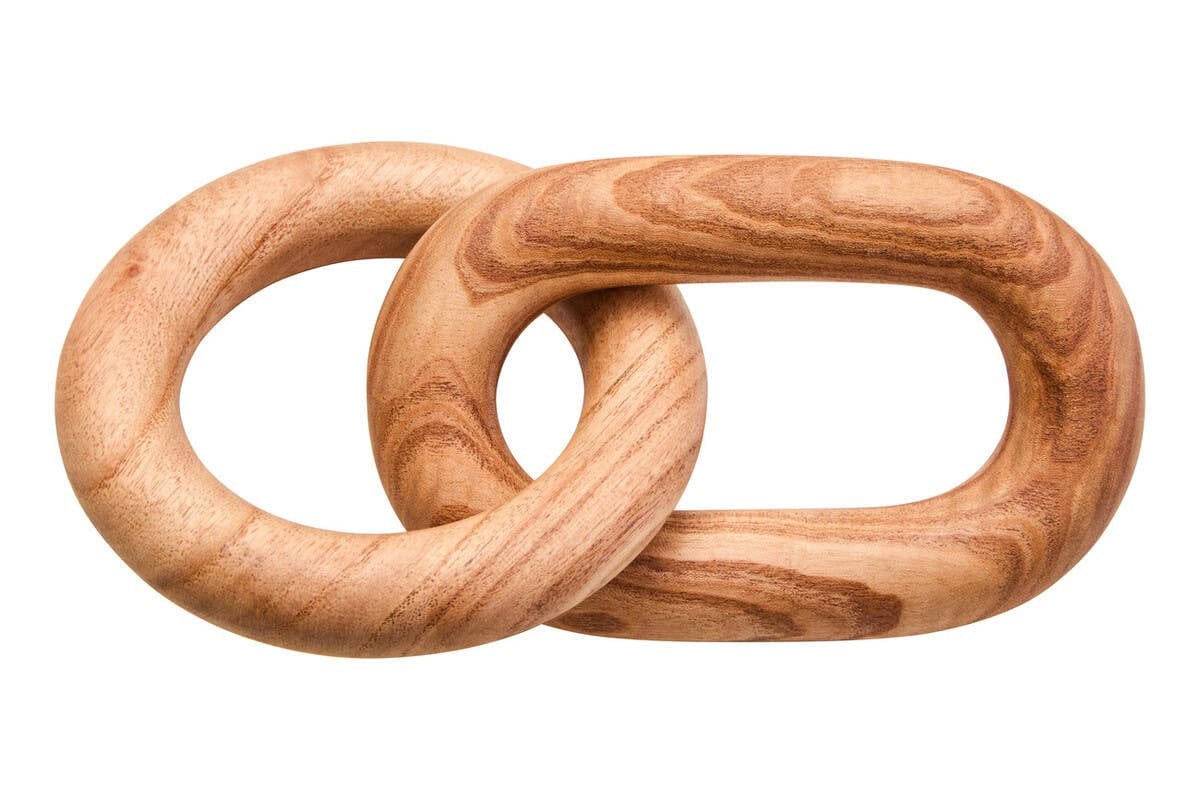 Hamilton Interiors Accessories Cato Natural Wood 2 Link Chain Decor House of Isabella UK