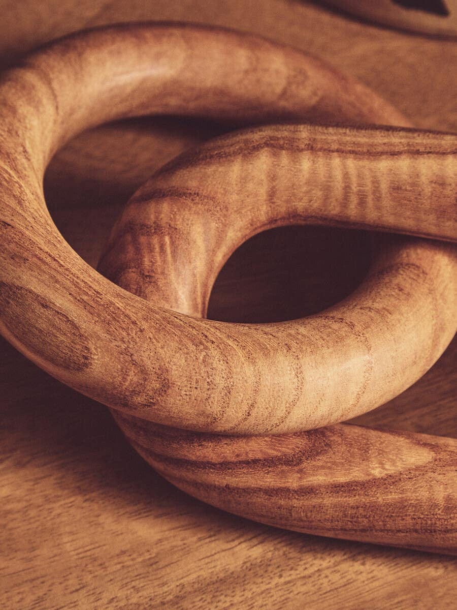 Hamilton Interiors Accessories Cato Natural Wood 2 Link Chain Decor House of Isabella UK