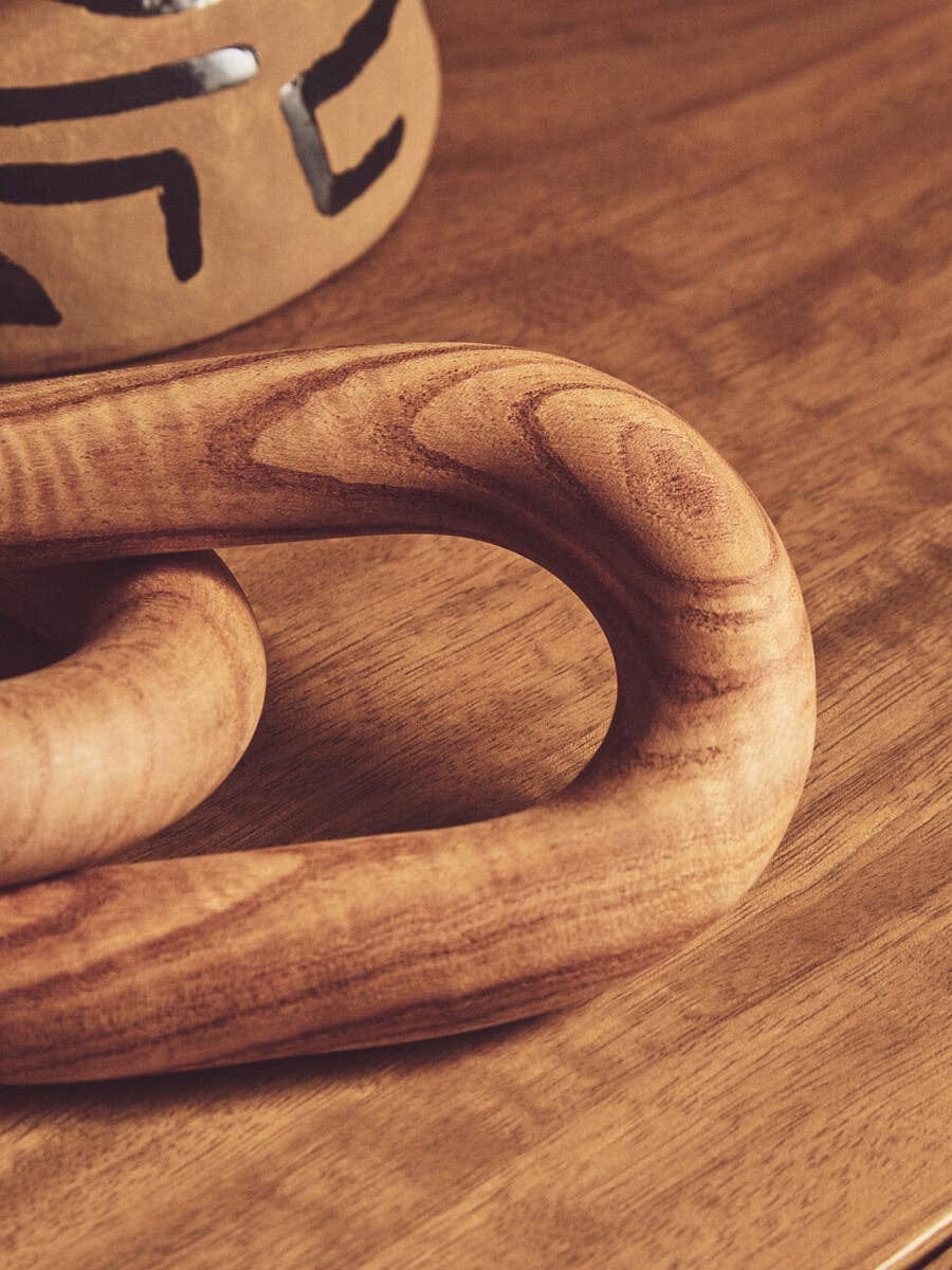 Hamilton Interiors Accessories Cato Natural Wood 2 Link Chain Decor House of Isabella UK