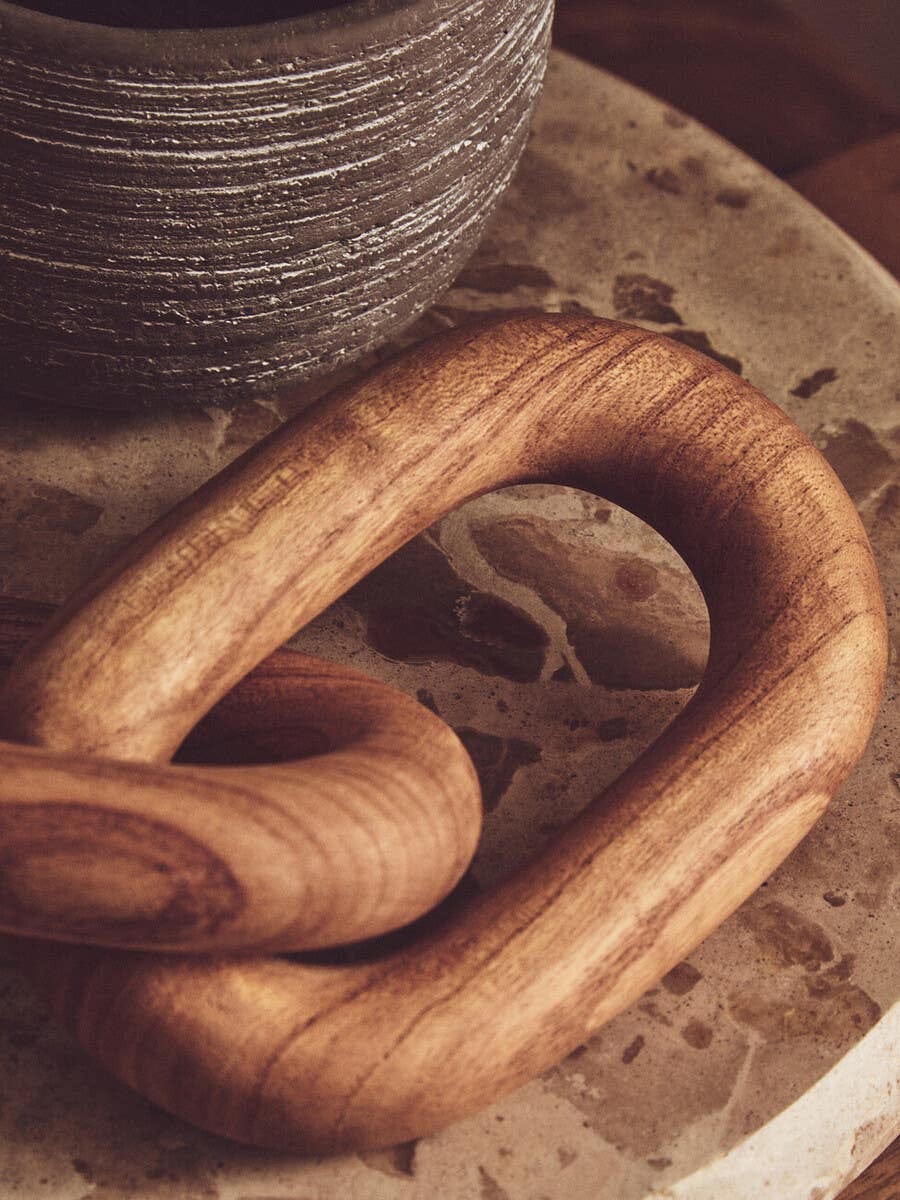 Hamilton Interiors Accessories Cato Natural Wood 3 Link Chain Decor House of Isabella UK