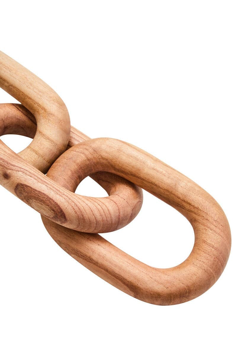 Hamilton Interiors Accessories Cato Natural Wood 3 Link Chain Decor House of Isabella UK
