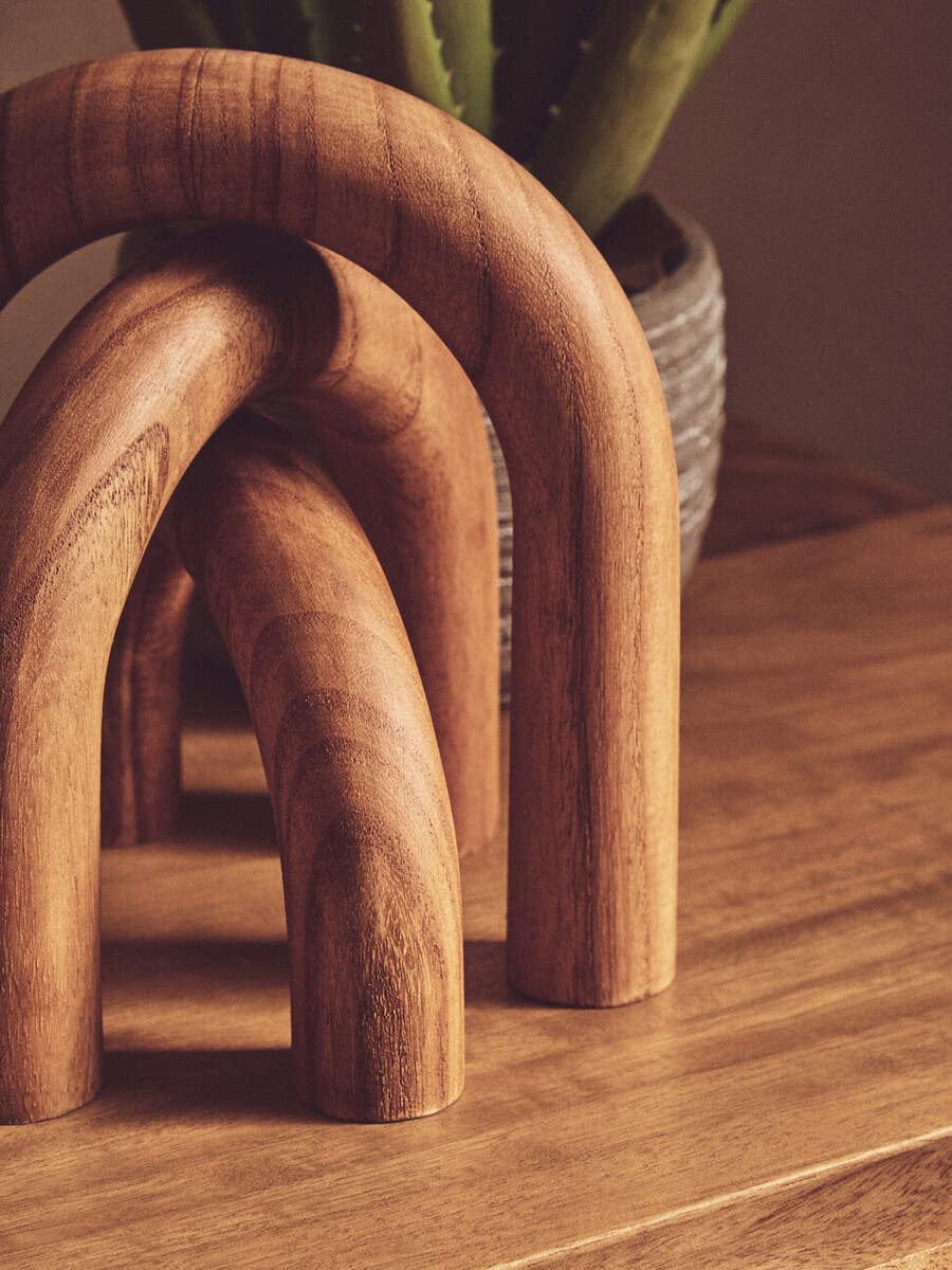 Hamilton Interiors Accessories Cato Natural Wood Arch Sculpture House of Isabella UK