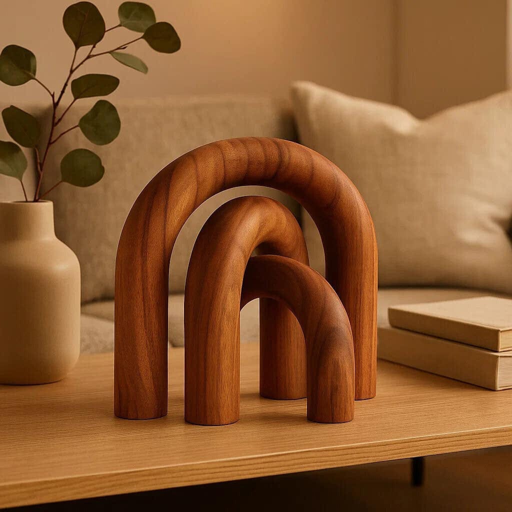 Hamilton Interiors Accessories Cato Natural Wood Arch Sculpture House of Isabella UK