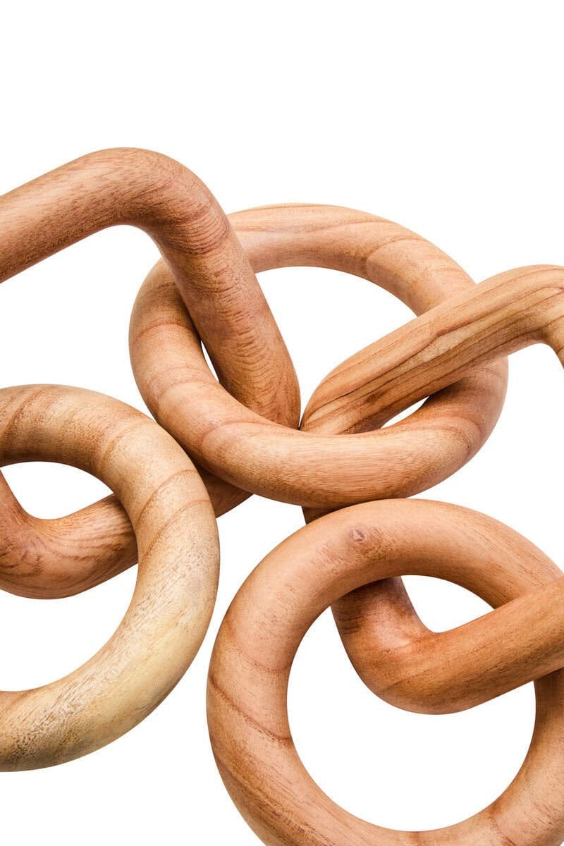 Hamilton Interiors Accessories Cato Natural Wood Five Link Chain Decor House of Isabella UK