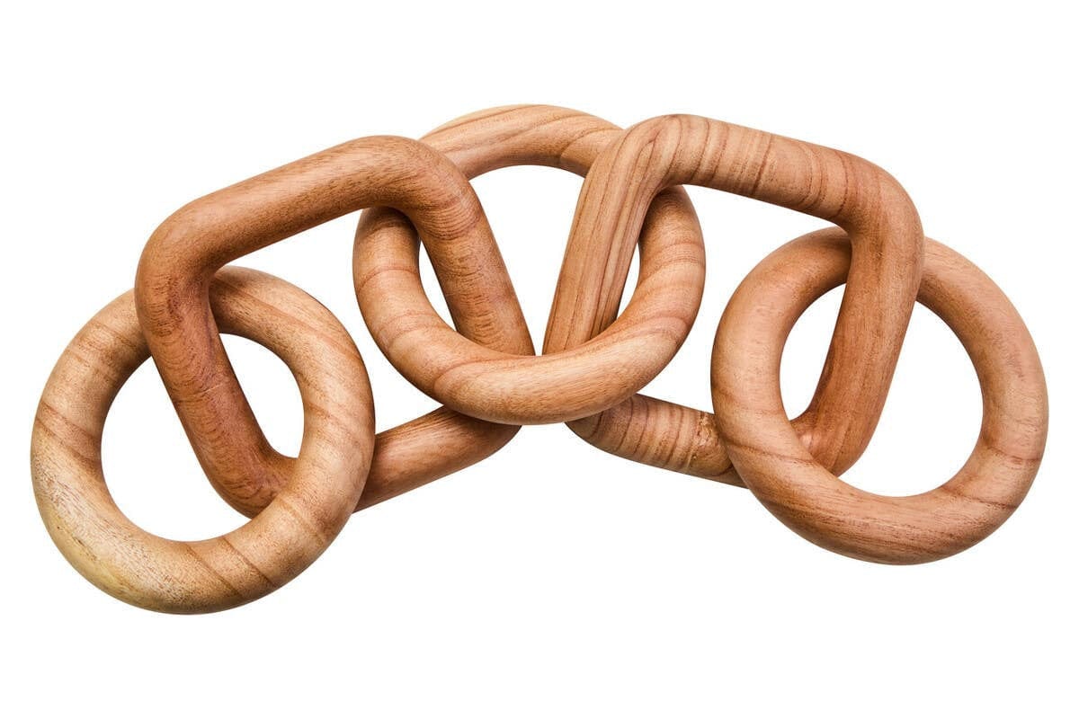 Hamilton Interiors Accessories Cato Natural Wood Five Link Chain Decor House of Isabella UK