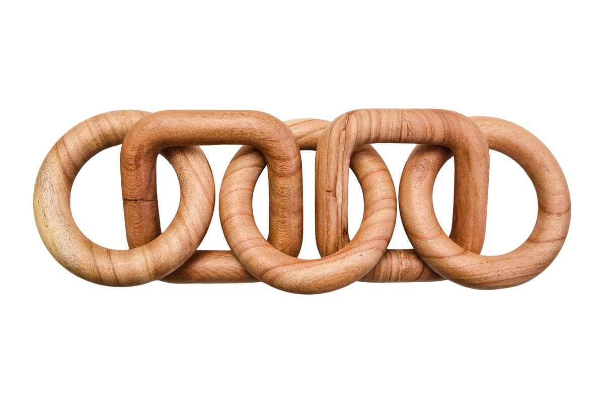 Hamilton Interiors Accessories Cato Natural Wood Five Link Chain Decor House of Isabella UK
