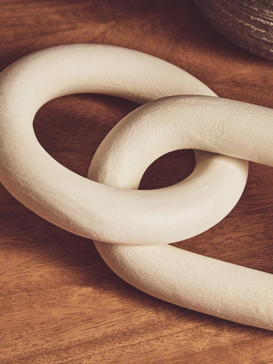 Hamilton Interiors Accessories Cato White Wood 2 Link Chain Decor House of Isabella UK
