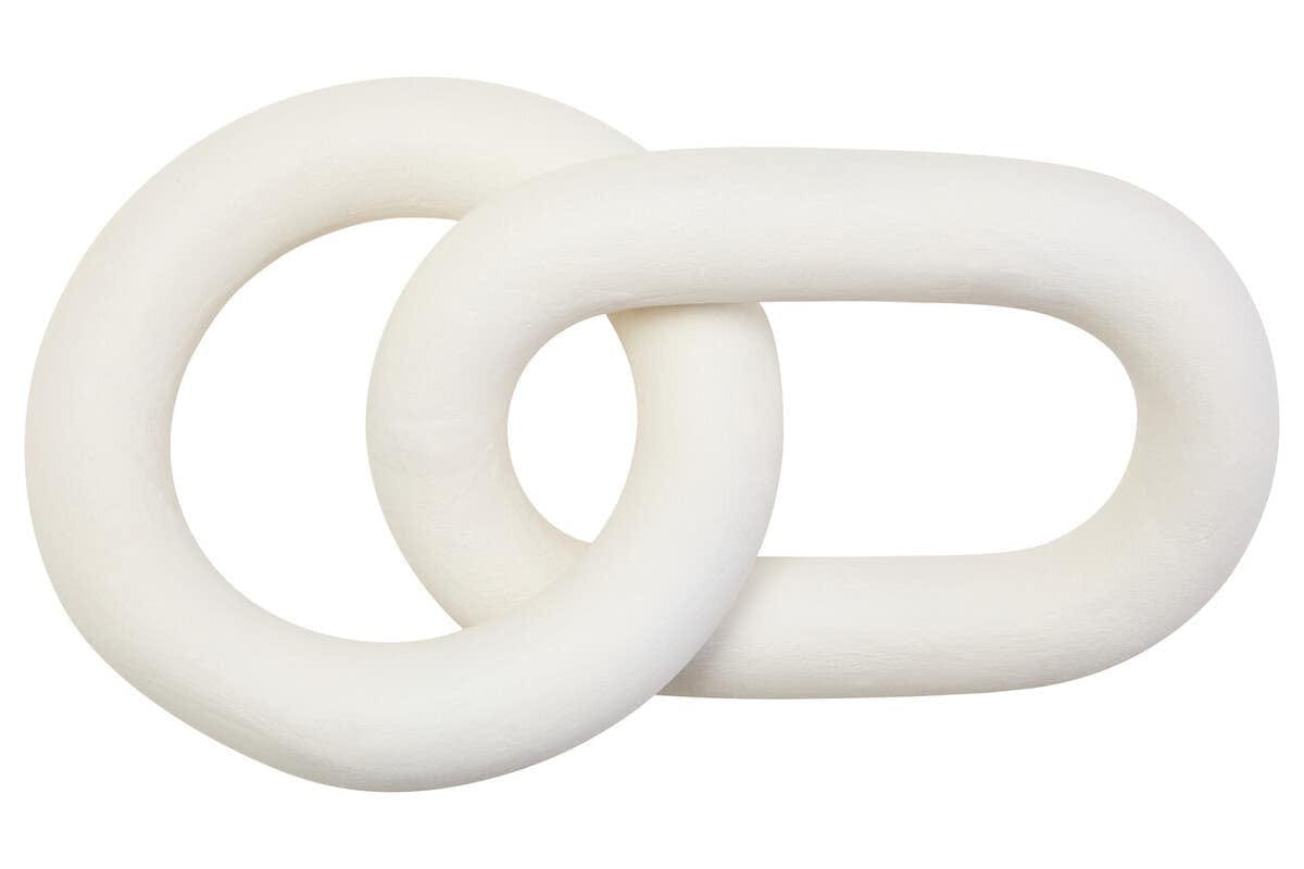 Hamilton Interiors Accessories Cato White Wood 2 Link Chain Decor House of Isabella UK