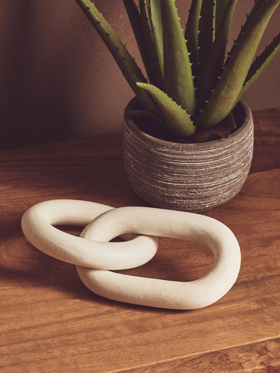 Hamilton Interiors Accessories Cato White Wood 2 Link Chain Decor House of Isabella UK
