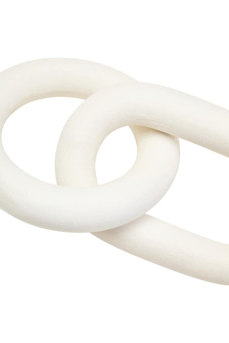 Hamilton Interiors Accessories Cato White Wood 2 Link Chain Decor House of Isabella UK