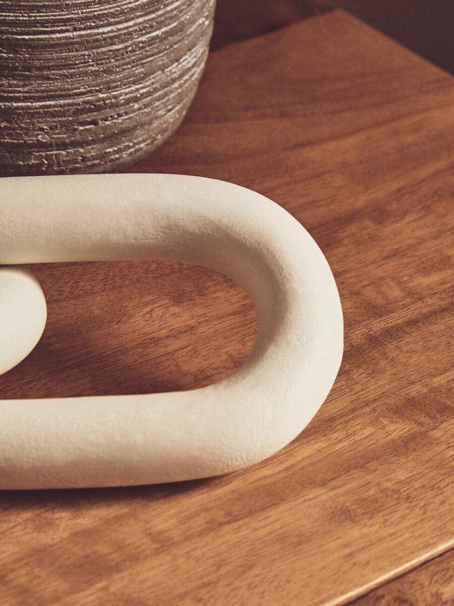 Hamilton Interiors Accessories Cato White Wood 2 Link Chain Decor House of Isabella UK