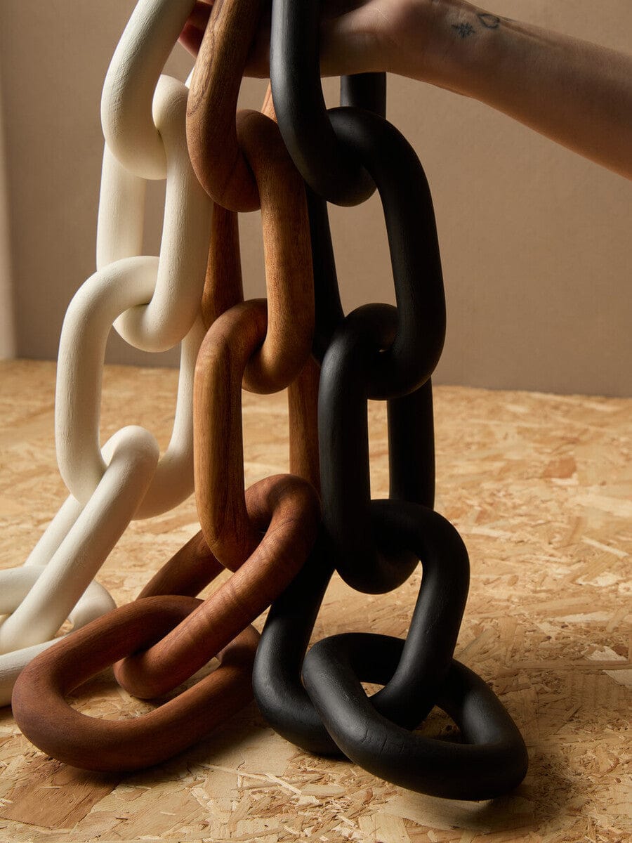Hamilton Interiors Accessories Cato White Wood 5 Link Chain Decor House of Isabella UK