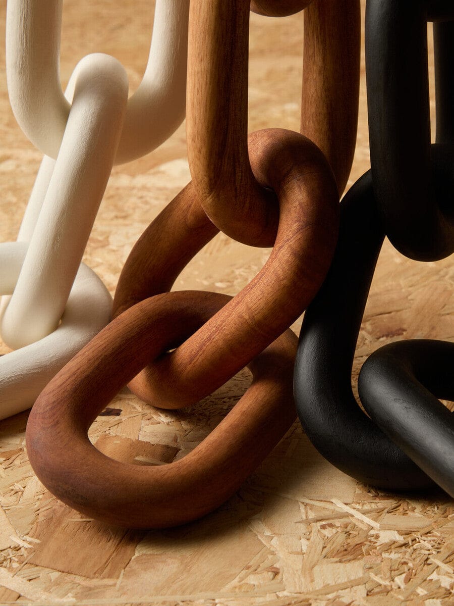 Hamilton Interiors Accessories Cato White Wood 5 Link Chain Decor House of Isabella UK