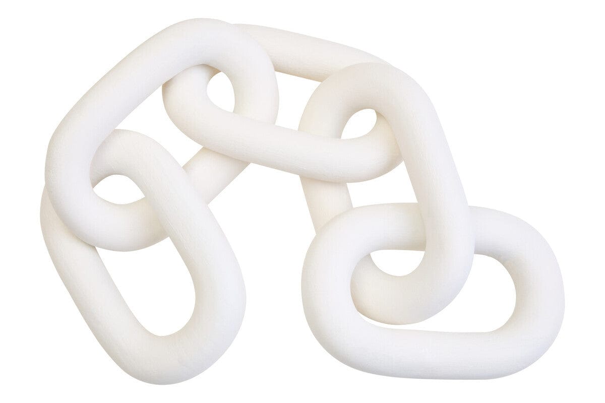 Hamilton Interiors Accessories Cato White Wood 5 Link Chain Decor House of Isabella UK