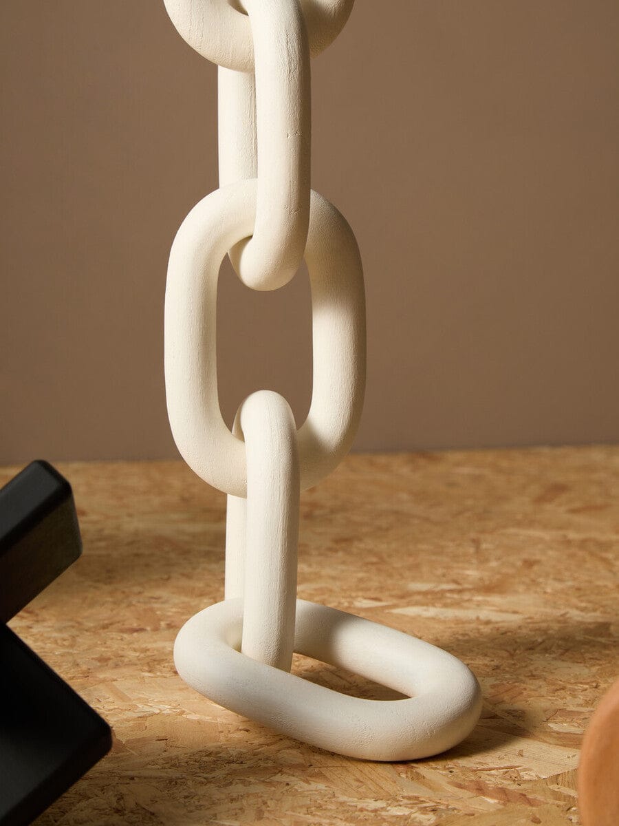 Hamilton Interiors Accessories Cato White Wood 5 Link Chain Decor House of Isabella UK