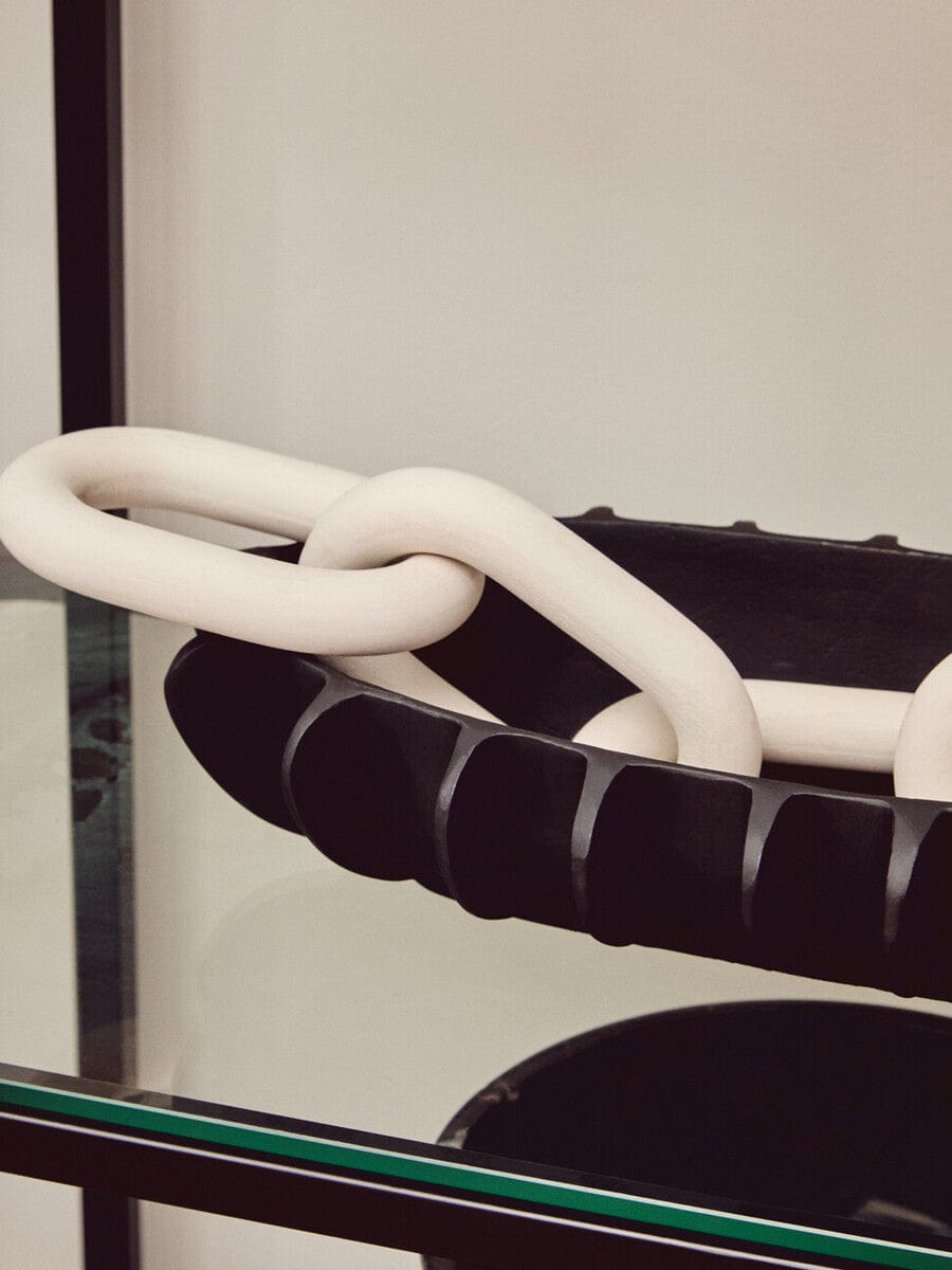 Hamilton Interiors Accessories Cato White Wood 5 Link Chain Decor House of Isabella UK