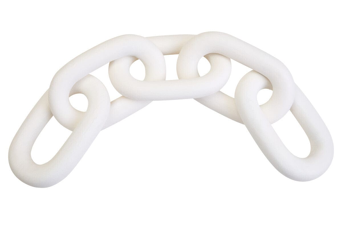 Hamilton Interiors Accessories Cato White Wood 5 Link Chain Decor House of Isabella UK