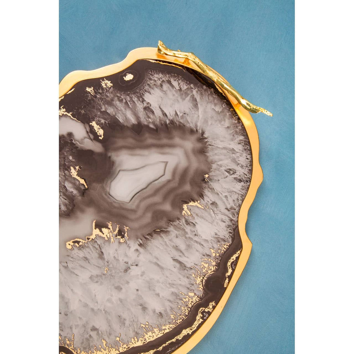 Hamilton Interiors Accessories Celina Black And Gold Agate Tray House of Isabella UK