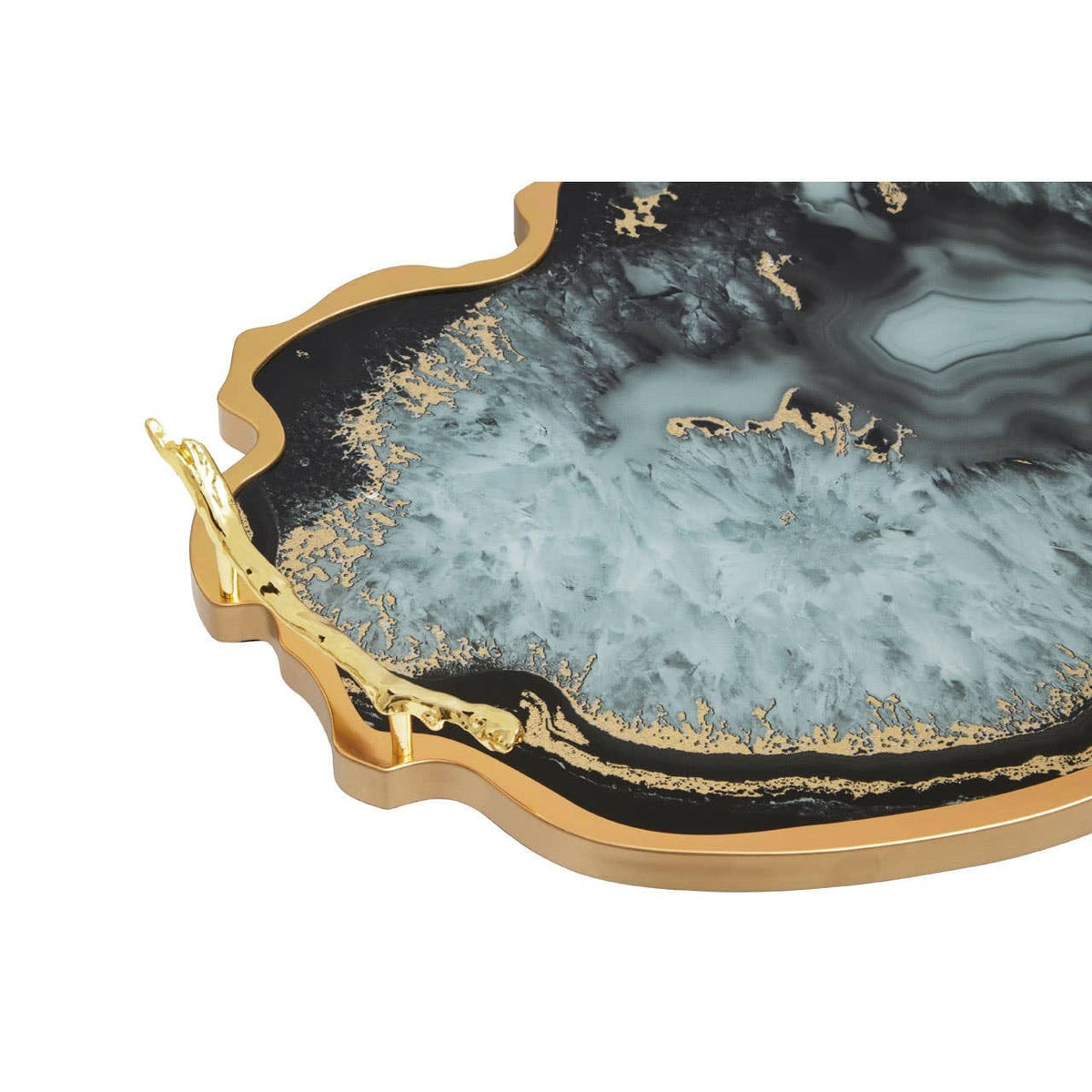 Hamilton Interiors Accessories Celina Black And Gold Agate Tray House of Isabella UK
