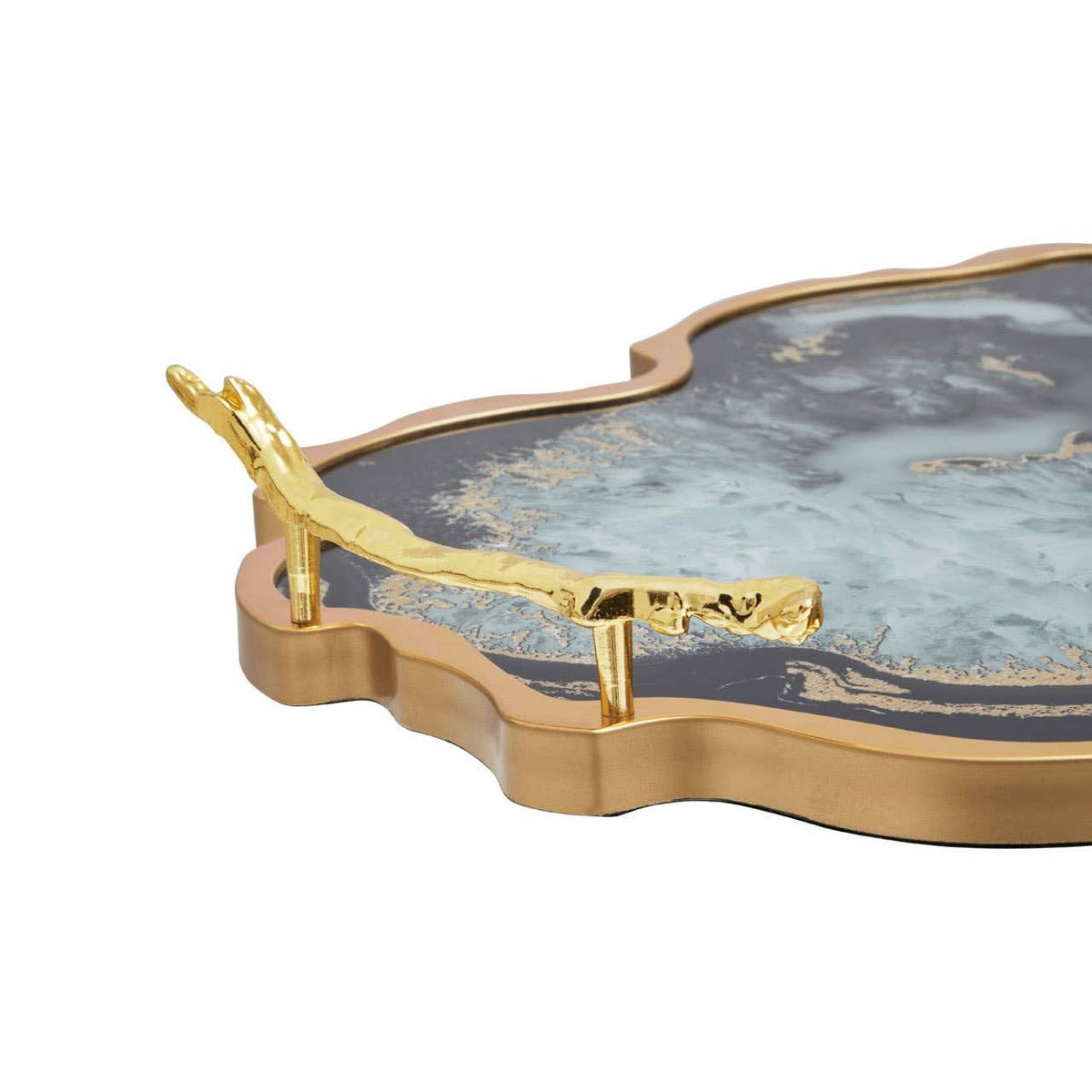 Hamilton Interiors Accessories Celina Black And Gold Agate Tray House of Isabella UK