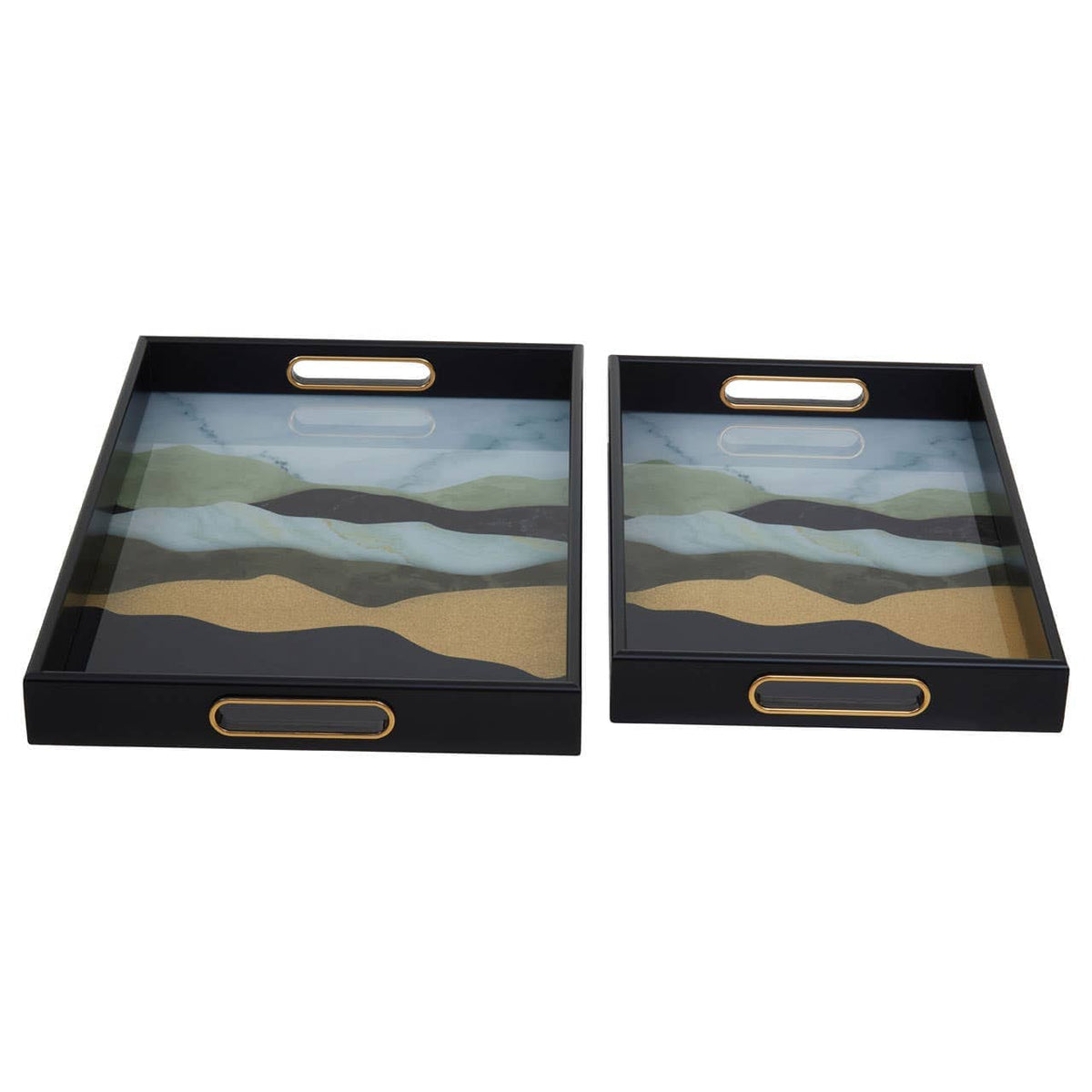 Hamilton Interiors Accessories Celina Set Of Two Assorted Colour Rectangular Trays House of Isabella UK