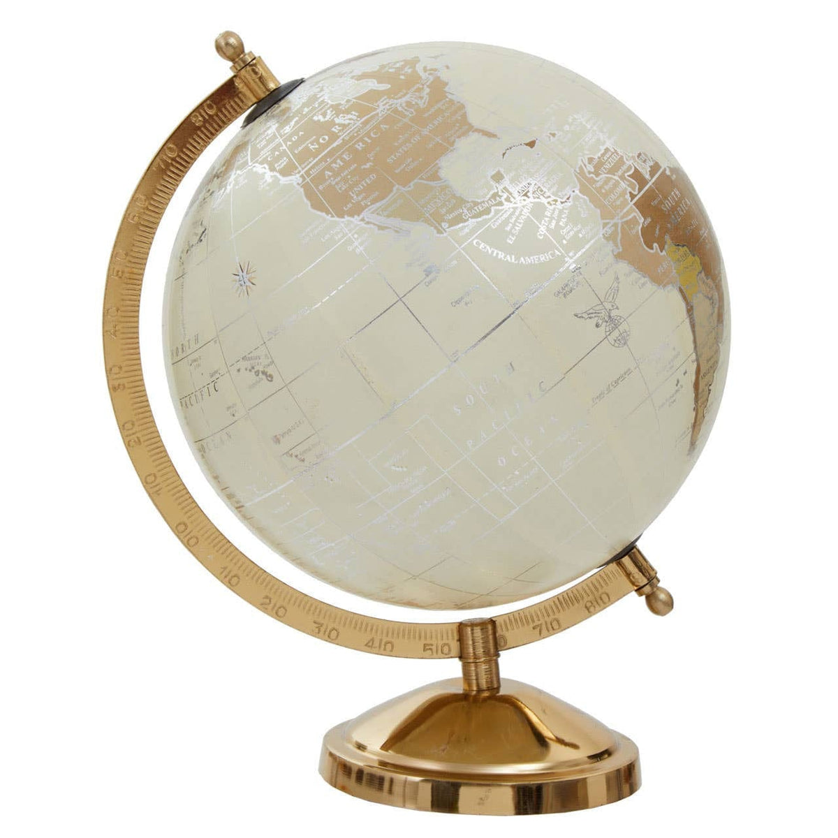 Hamilton Interiors Accessories Churchill Antique White Globe on Gold Stand House of Isabella UK