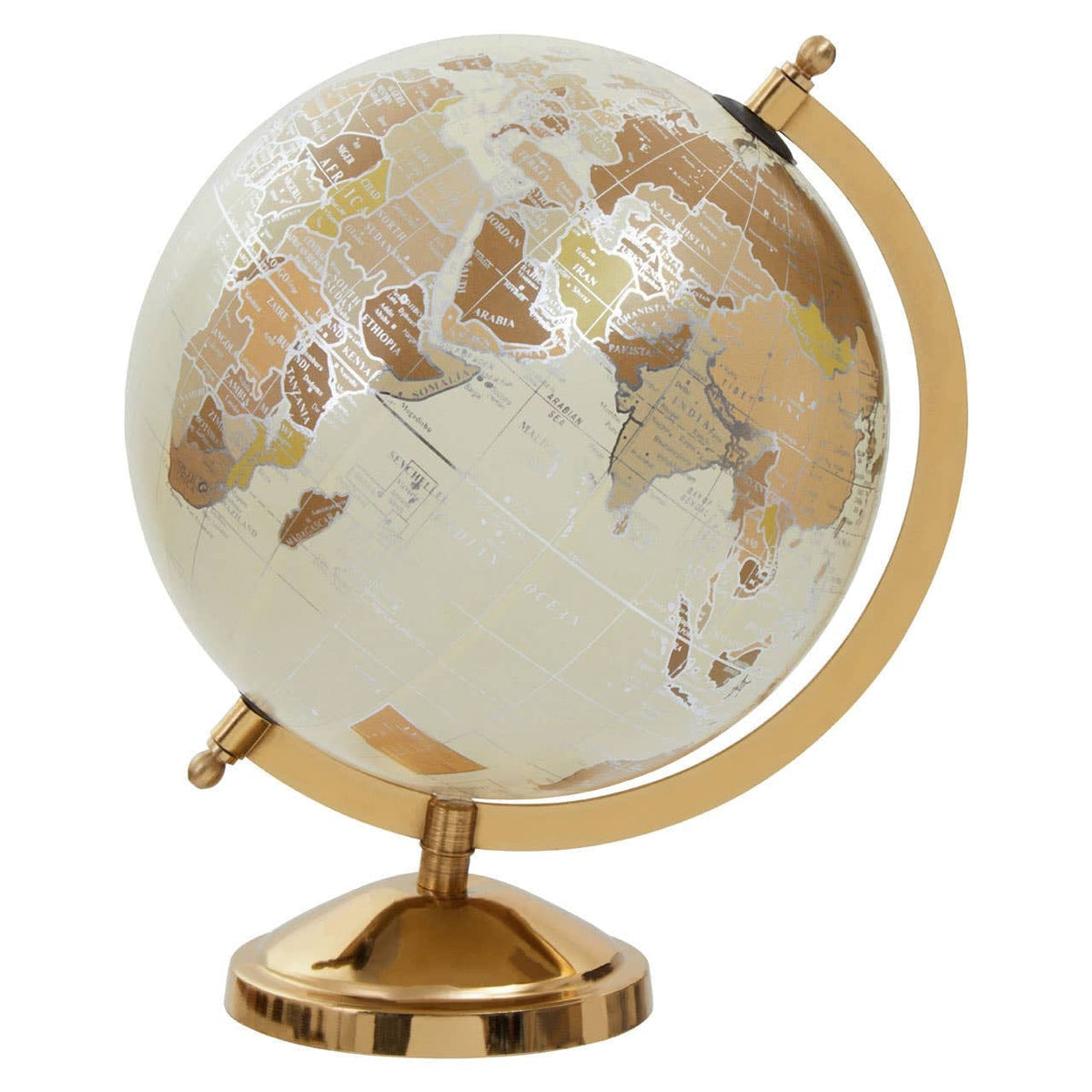 Hamilton Interiors Accessories Churchill Antique White Globe on Gold Stand House of Isabella UK