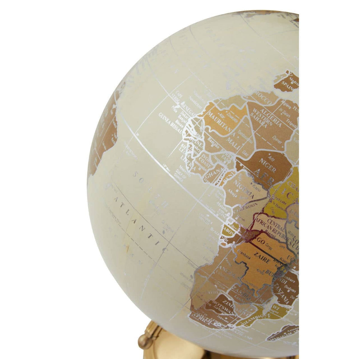 Hamilton Interiors Accessories Churchill Antique White Globe on Gold Stand House of Isabella UK