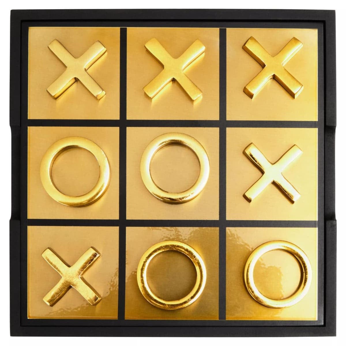 Hamilton Interiors Accessories Churchill Games Black And Gold Aluminium Noughts and Crosses House of Isabella UK