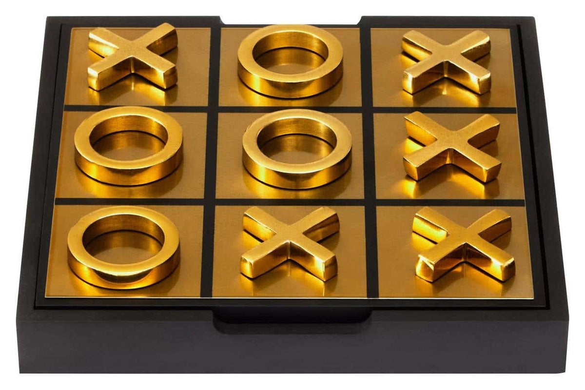 Hamilton Interiors Accessories Churchill Games Black And Gold Aluminium Noughts and Crosses House of Isabella UK