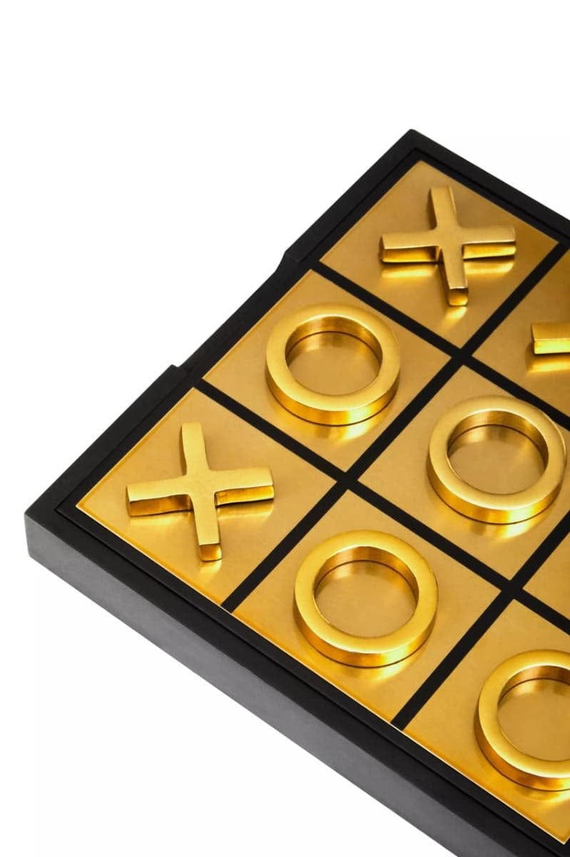 Hamilton Interiors Accessories Churchill Games Black And Gold Aluminium Noughts and Crosses House of Isabella UK