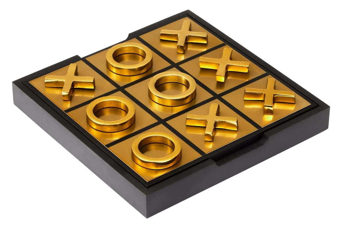 Hamilton Interiors Accessories Churchill Games Black And Gold Aluminium Noughts and Crosses House of Isabella UK