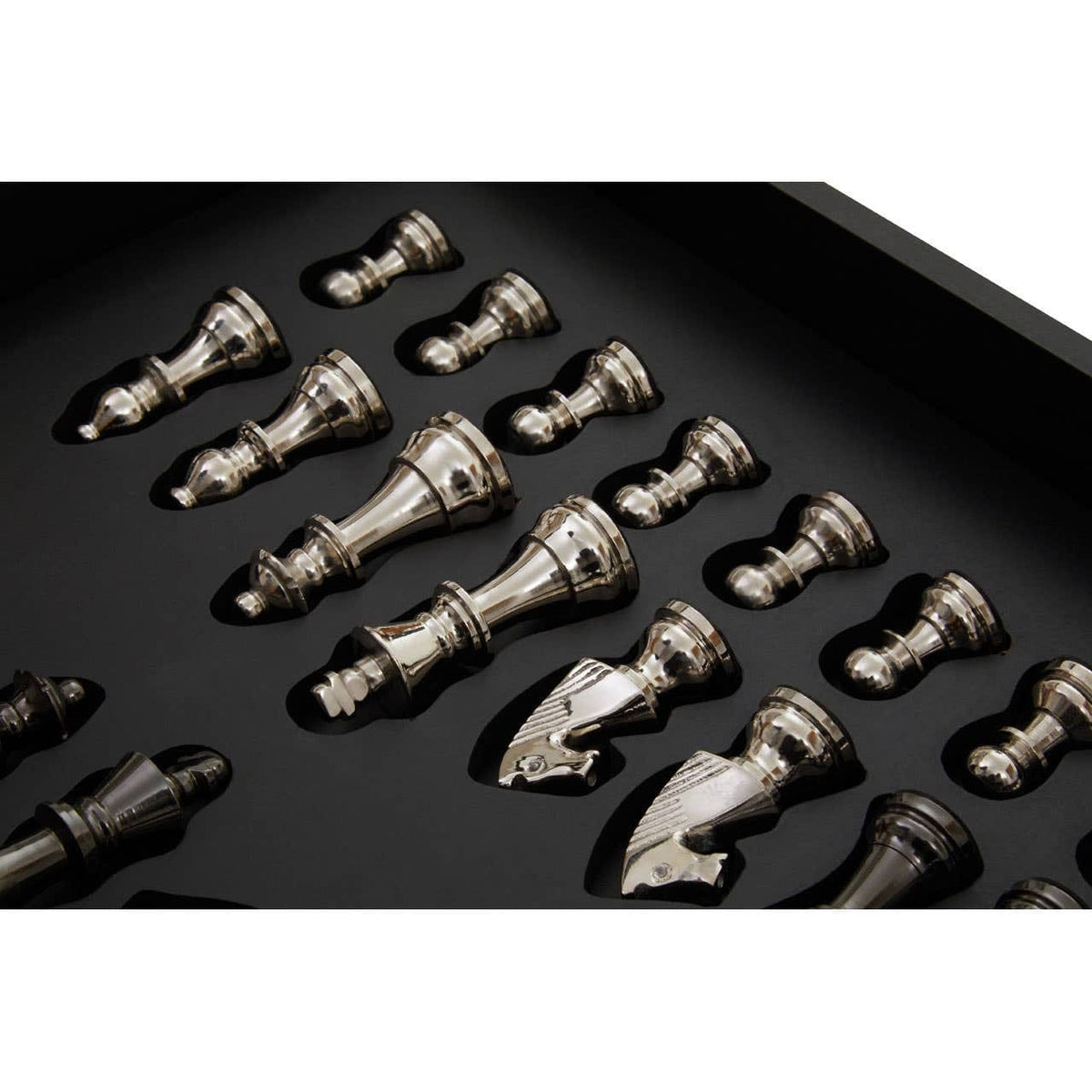 Hamilton Interiors Accessories Churchill Games Black and Silver Chess Set House of Isabella UK