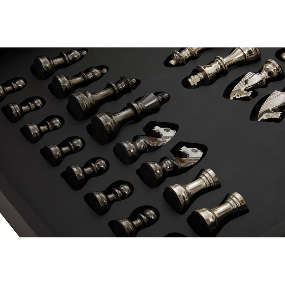 Hamilton Interiors Accessories Churchill Games Black and Silver Chess Set House of Isabella UK