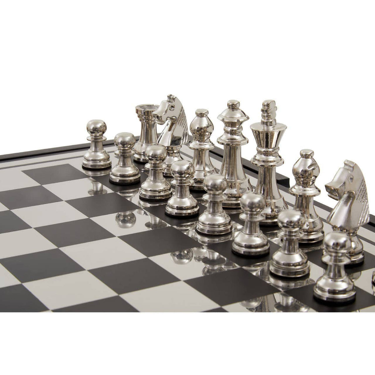 Hamilton Interiors Accessories Churchill Games Black and Silver Chess Set House of Isabella UK