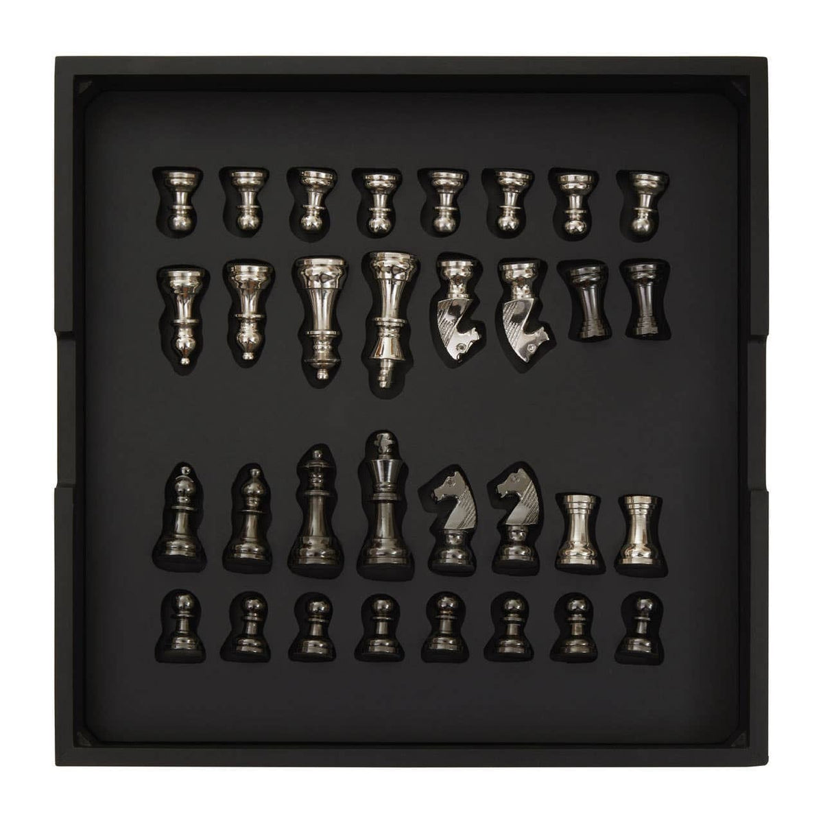 Hamilton Interiors Accessories Churchill Games Black and Silver Chess Set House of Isabella UK