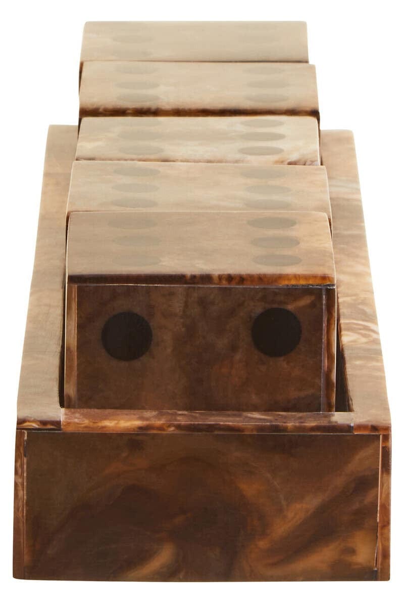 Hamilton Interiors Accessories Churchill Games Brown and Black Finish Five Dice Set House of Isabella UK