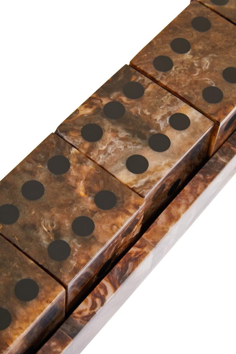 Hamilton Interiors Accessories Churchill Games Brown and Black Finish Five Dice Set House of Isabella UK