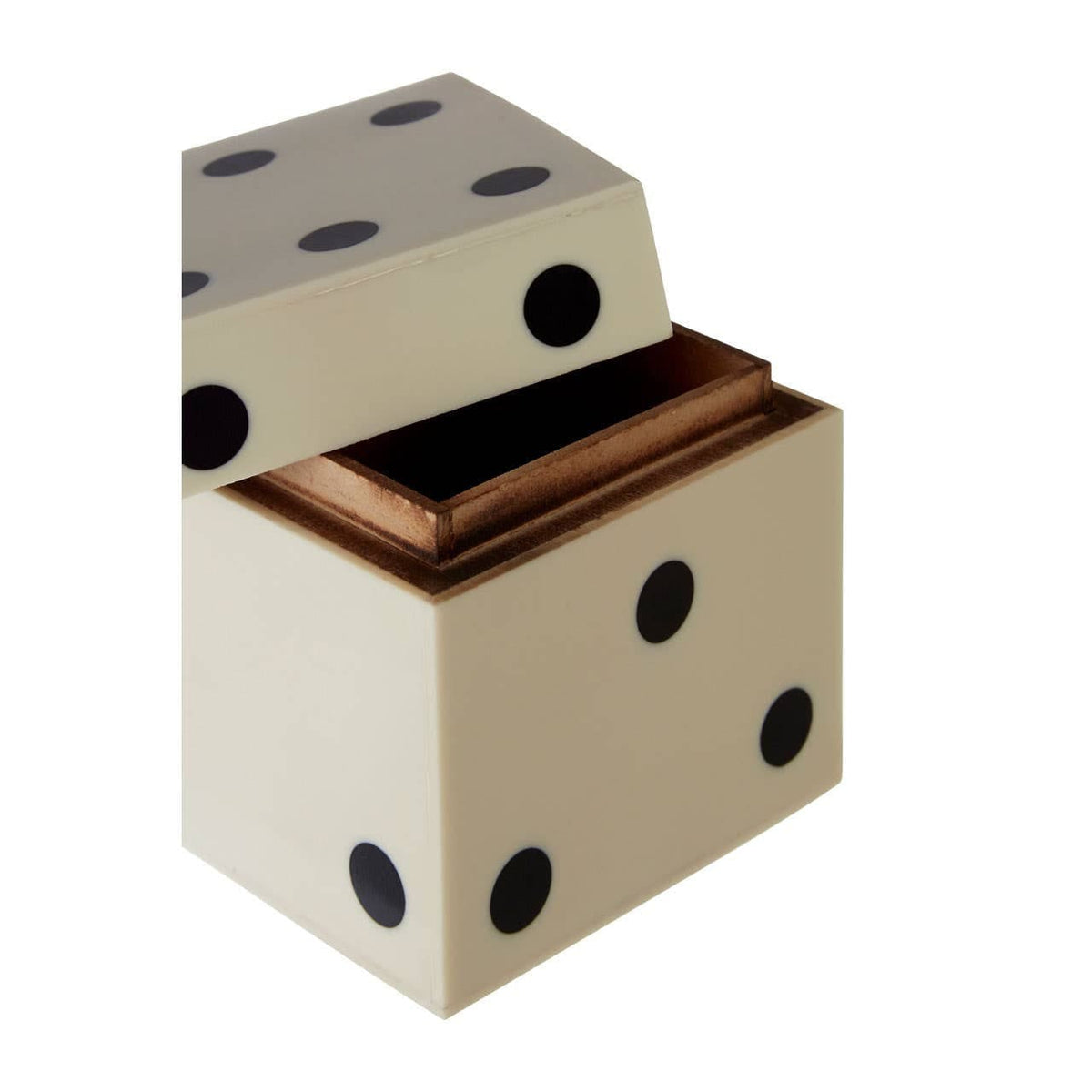 Hamilton Interiors Accessories Churchill Games White and Black Dice Box with 5 Dice House of Isabella UK