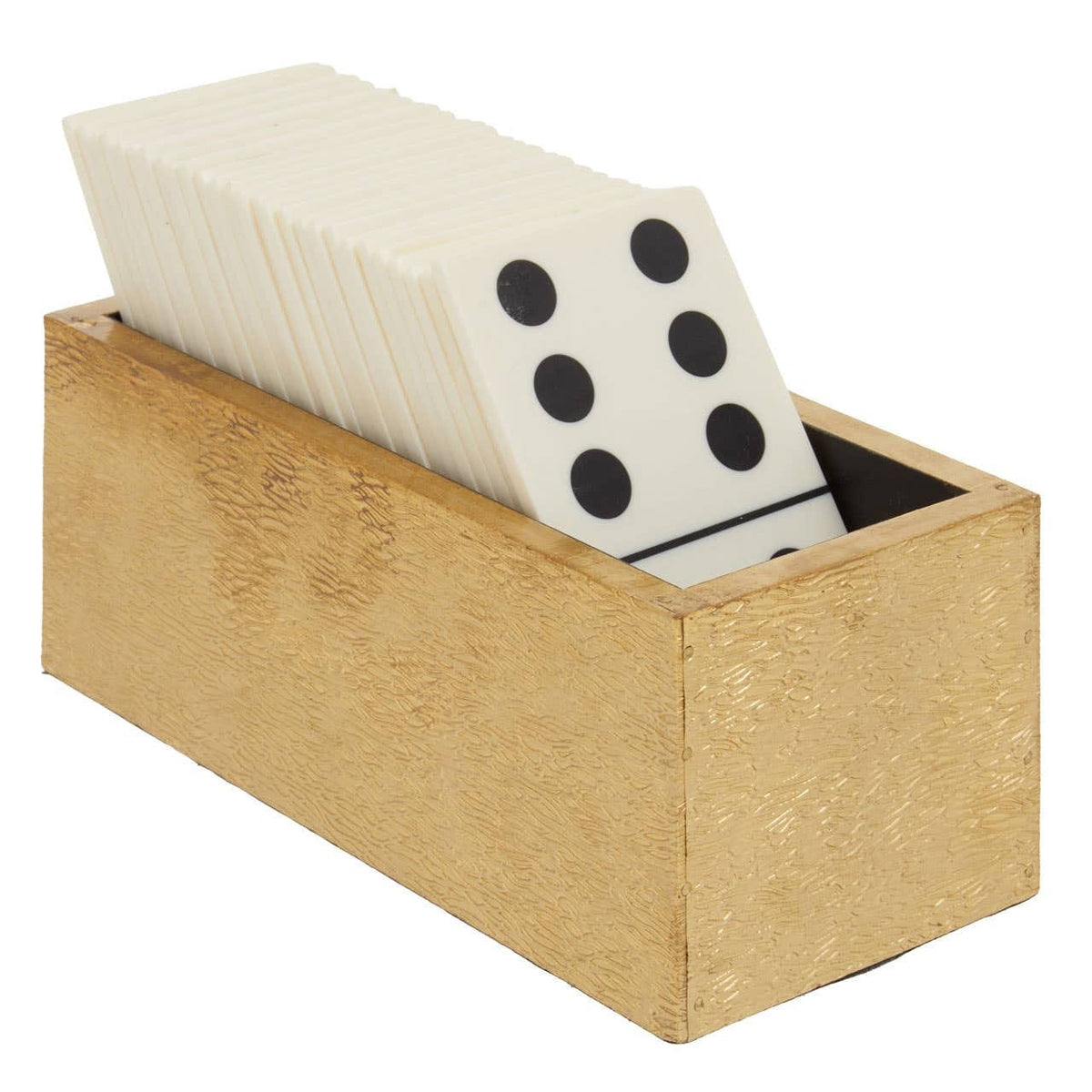 Hamilton Interiors Accessories Churchill Games White and Gold Domino Set with White Dominoes House of Isabella UK