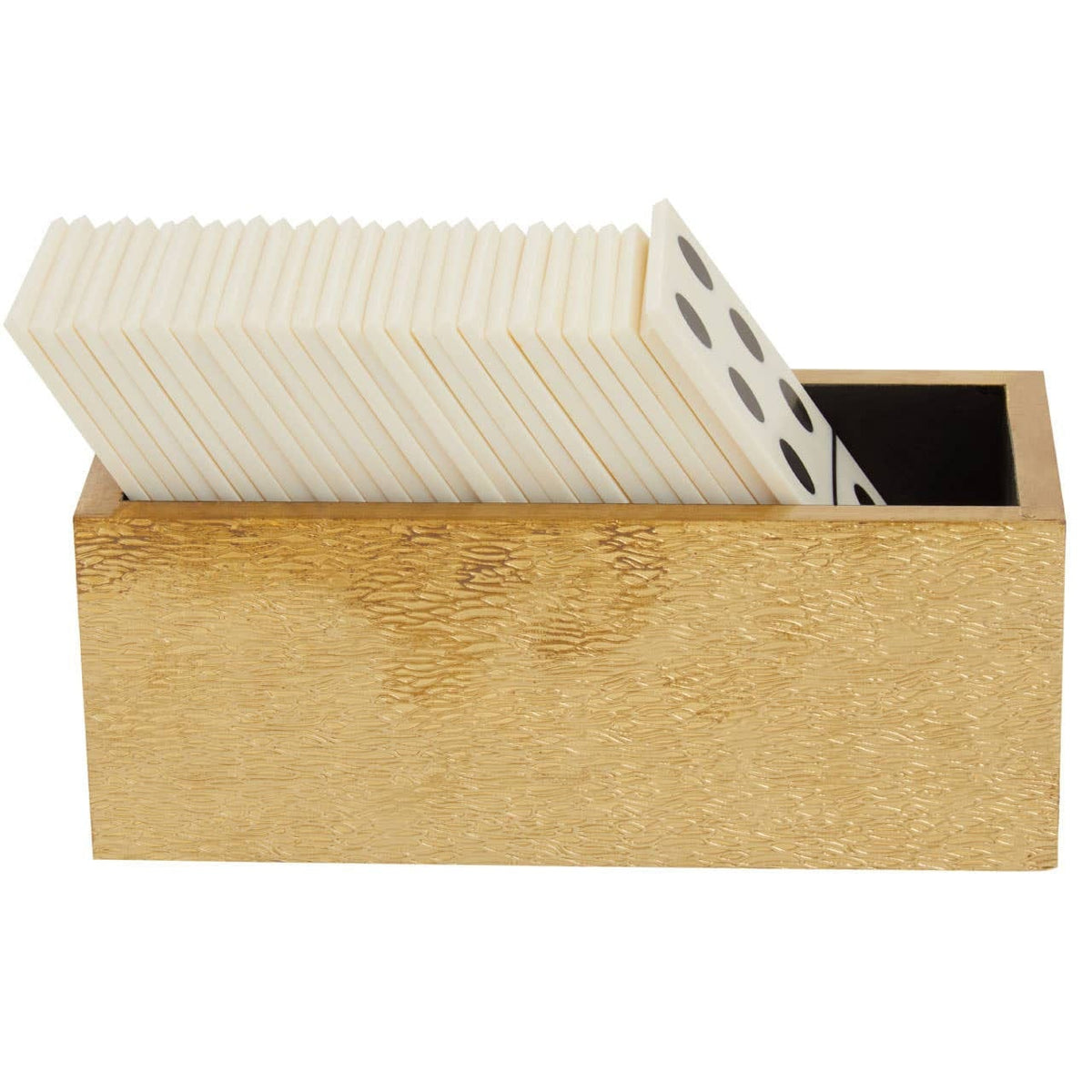 Hamilton Interiors Accessories Churchill Games White and Gold Domino Set with White Dominoes House of Isabella UK