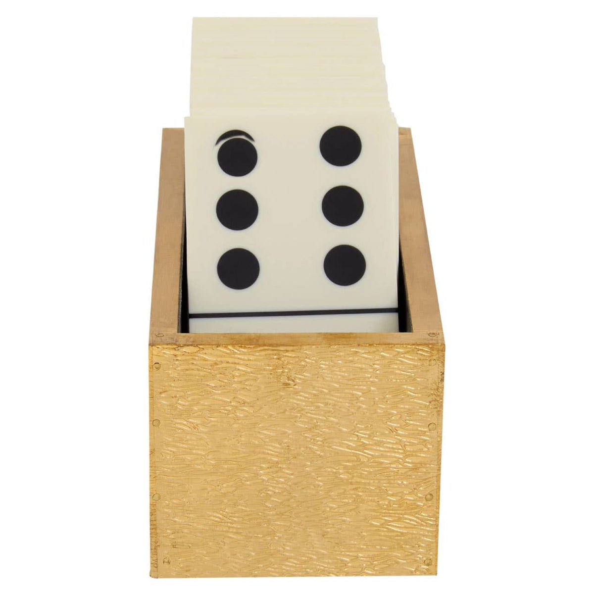 Hamilton Interiors Accessories Churchill Games White and Gold Domino Set with White Dominoes House of Isabella UK