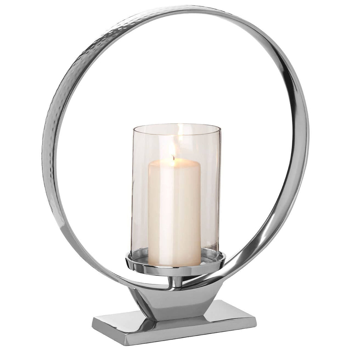 Hamilton Interiors Accessories Cirqua Medium Silver Finish Candle Holder House of Isabella UK