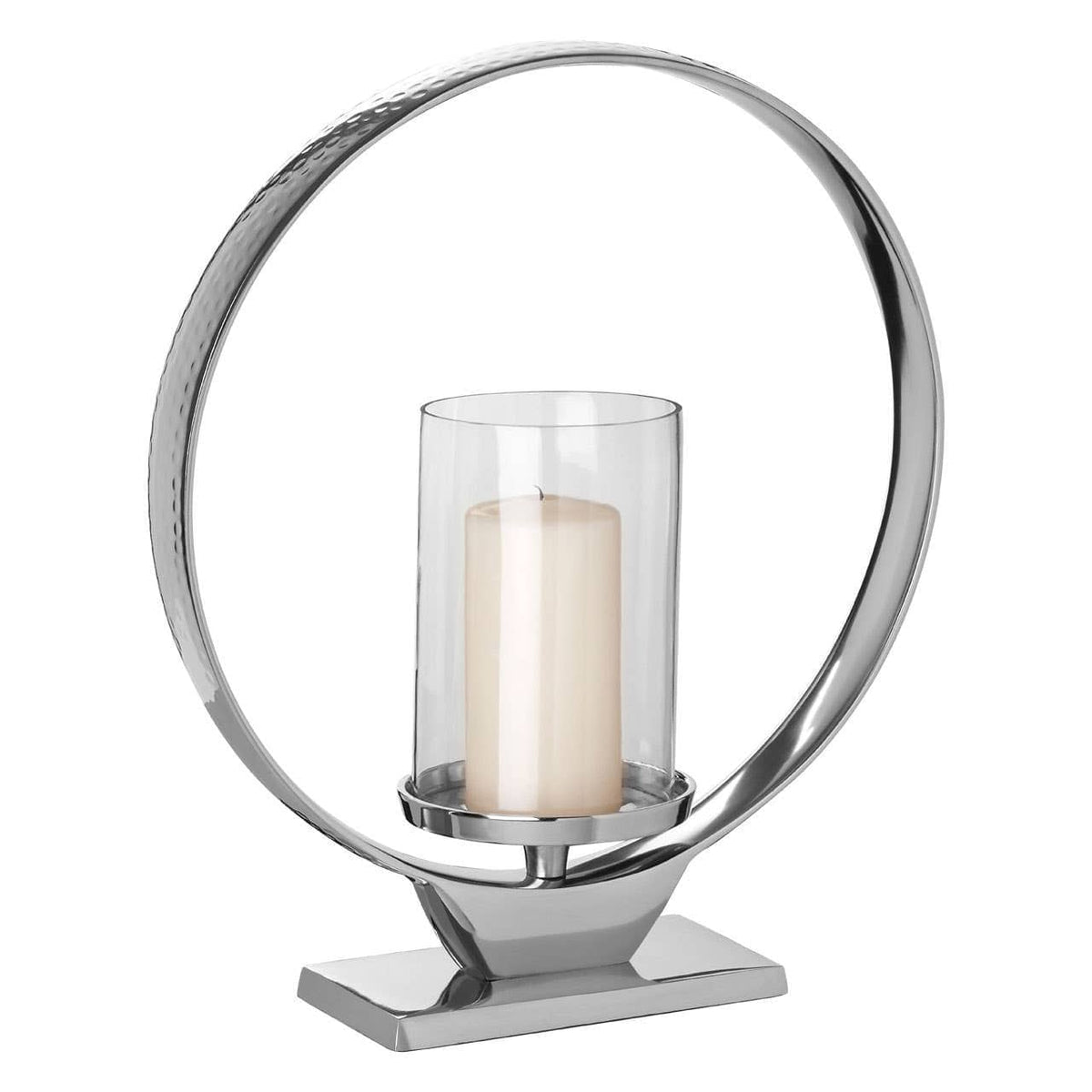 Hamilton Interiors Accessories Cirqua Medium Silver Finish Candle Holder House of Isabella UK
