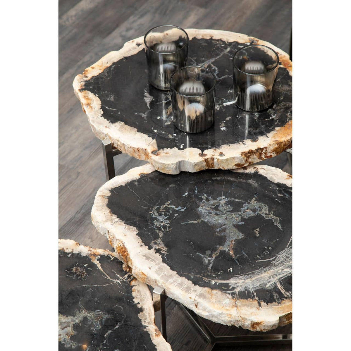Hamilton Interiors Accessories Complements Silver Glass Tealight Holder House of Isabella UK