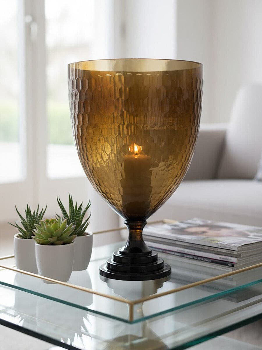 Hamilton Interiors Accessories Cortina Large Honeycomb Glass Candle Holder House of Isabella UK