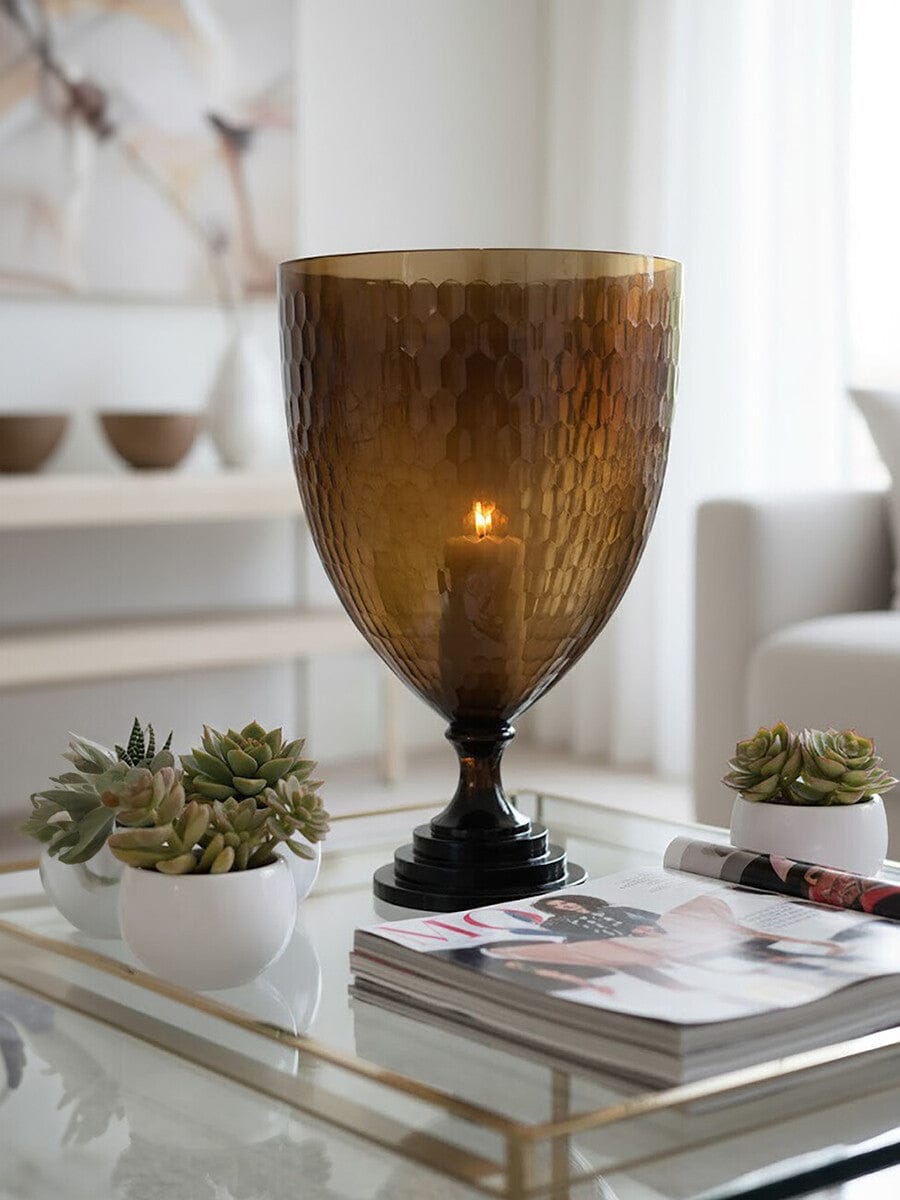Hamilton Interiors Accessories Cortina Large Honeycomb Glass Candle Holder House of Isabella UK