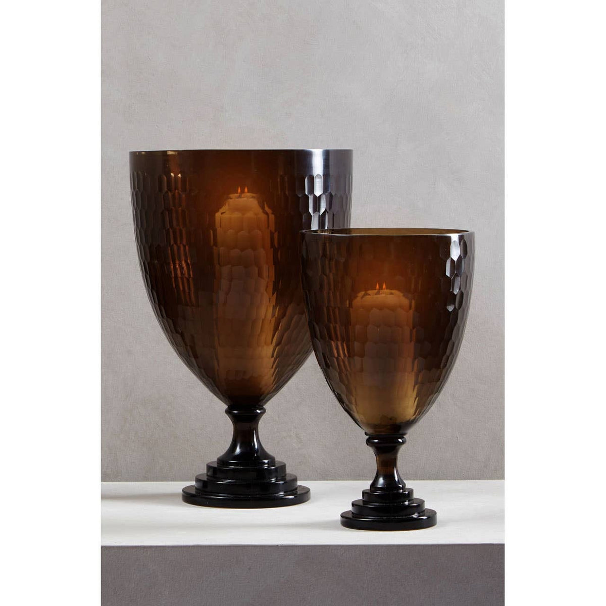 Hamilton Interiors Accessories Cortina Large Honeycomb Glass Candle Holder House of Isabella UK